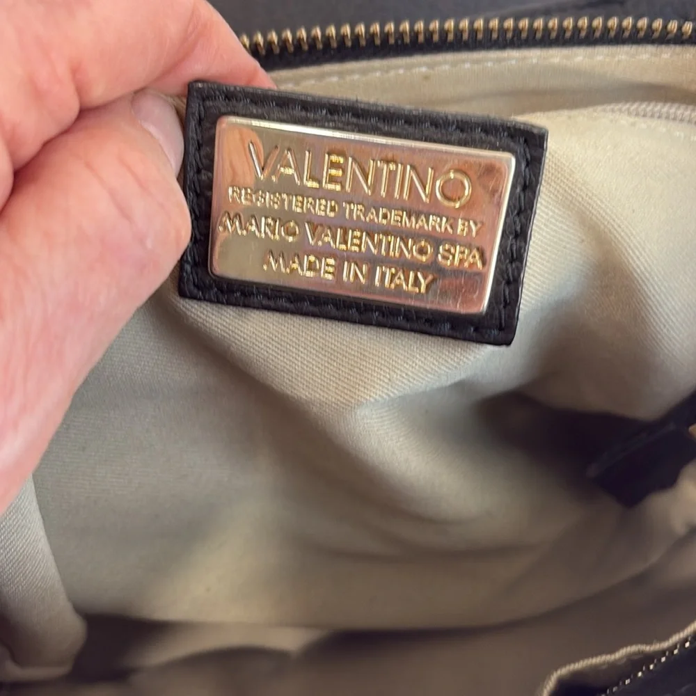 Valentino Amelie Black Leather Handbag